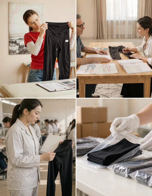The MDMD System in action: material R&D, design review, production QC and delivery packing